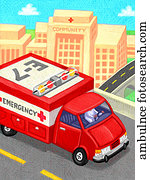 Clip Art of Ambulance and Paramedic u14541362 - Search Clipart