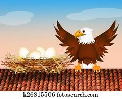 Drawing of Golden Eagle Nest k2946723 - Search Clipart, Illustration ...