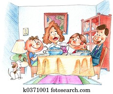Family dinner Stock Illustrations. 467 family dinner clip art images