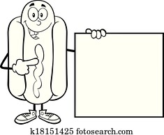 Clip Art of Hot Dog Cartoon Character With Embl k15012767 - Search