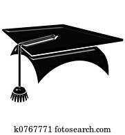 Clip Art of Graduation cap k8410162 - Search Clipart, Illustration