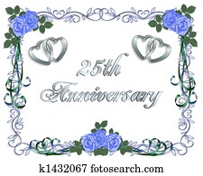 Stock Illustrations of 25th Wedding Anniversary Border k1432060