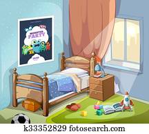 Clipart of Childrens bedroom k8647412 - Search Clip Art, Illustration