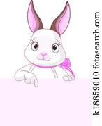 剪图clipart - 复活节bunny, 指, 下来