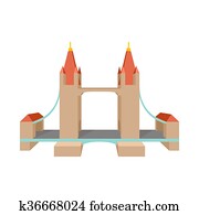 Clip Art of A illustration of tourists next to london bridge ti013a1002