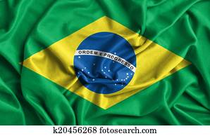 Stock Illustration of The Brazilian flag in the shape of Brazil 656006