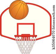 Clip Art of , ball, basketball, equipment, hoop, sport, u11197188