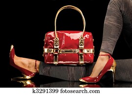 red shoes and bag