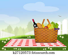 Picnic baskets Illustrations and Stock Art. 425 picnic baskets