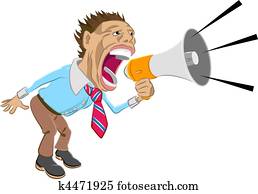 Clipart of Man Shouting u19520671 - Search Clip Art, Illustration