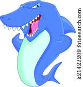 Clipart of Cartoon funny shark k7433082 - Search Clip Art, Illustration