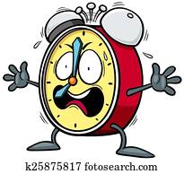 Clipart of Cartoon alarm clock k7492445 - Search Clip Art, Illustration