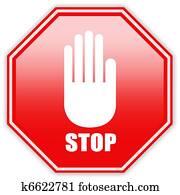 Drawing of Stop sign k9033593 - Search Clipart, Illustration, Fine Art