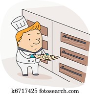 Clip Art of Baker illustration k6411736 - Search Clipart, Illustration