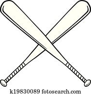 Clip Art of Baseball or Softball Crossed Bats w k7153646 - Search