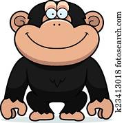 Clipart of , animal, monkey, chimp, chimpanzee, u11960705 - Search Clip