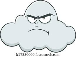 Clip Art of Cartoon Black Cloud With Lightning k5914129 - Search