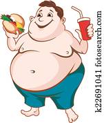 Clipart of Happy Fat Guy k14834045 - Search Clip Art, Illustration