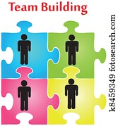 Clip Art of Team Building k8380592 - Search Clipart, Illustration