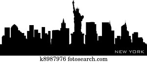 Clipart of Silhouette of New York k11687502 - Search Clip Art