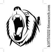 Clipart of Cute Grizzly Brown Bear Vector Illustration k1566611