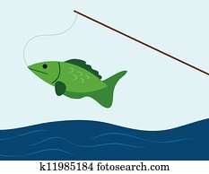 Clipart of Hunter fish logo vector k9395942 - Search Clip Art