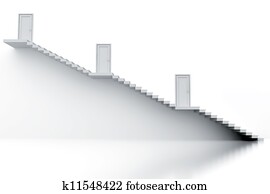 Step Up And Closed Doors On A White Wall Step Up Illustrations And Clip 5 565 Step Up Royalty