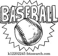 Clipart of Baseball glove sketch k10374005 - Search Clip Art