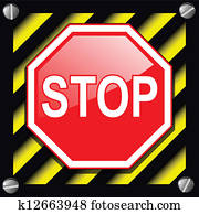 Clip Art of Stop vector sign k8674597 - Search Clipart, Illustration