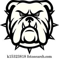 Clipart of Bulldog Mascot Cartoon Face k7042271 - Search Clip Art