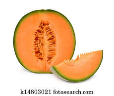 cantaloupe melon isolated orange