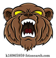 Clipart of Grizzly bear face k11414270 - Search Clip Art, Illustration