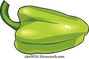 Stock Photograph of One Green Pepper half u12591469 - Search Stock