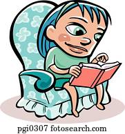 Stock Illustration of A woman reading a book saf0029 - Search Vector