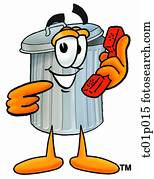 Clip Art of Trash can with a sign tc01p017 - Search Clipart