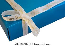 judeu, caixa presente, isolado, branco