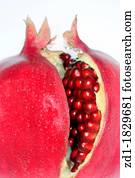 pomegranates, isolado, branco, fundo
