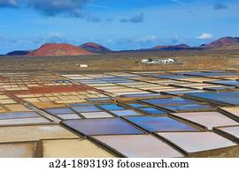 Spain , Canary Islands , Lanzarote Island, Janubio Saltworks