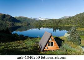 Usa Alaska Prince William Sound Shrode Lake Float Plane Parked