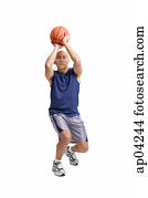 איש צעיר, להחזיק, basketball,, לכוון