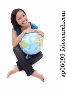 valor en cartera de mujer, globe,, legged cruz que se sienta