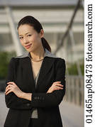 geschäftsfrau, anschauen kamera