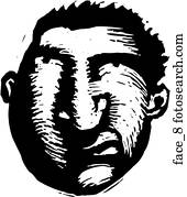 gesicht, 8 gesicht, 8