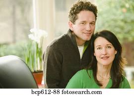 Portrait of couple at home