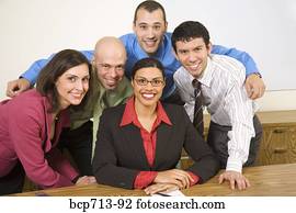 porträt, von, businesspeople, in, büro