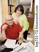 Couple paying bills