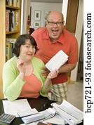Couple paying bills