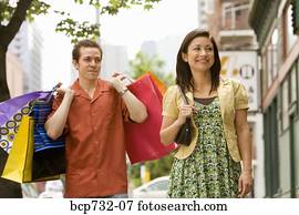 קשר, להביא, שקיות של קניות