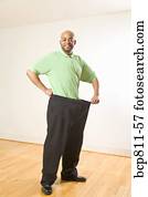 afrikanischer mann, besitz, bund, von, grosse hosen