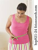 messende taille frau, mit, messendes klebeband